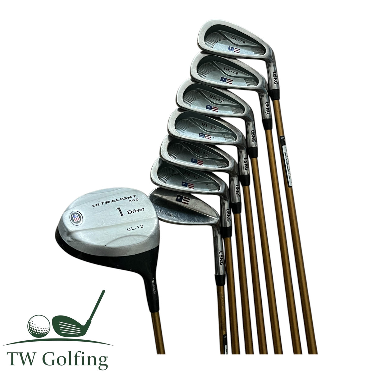 US Kids Golf UL 12 Kinderset (Driver + Eisen 5–9, PW, SW)
